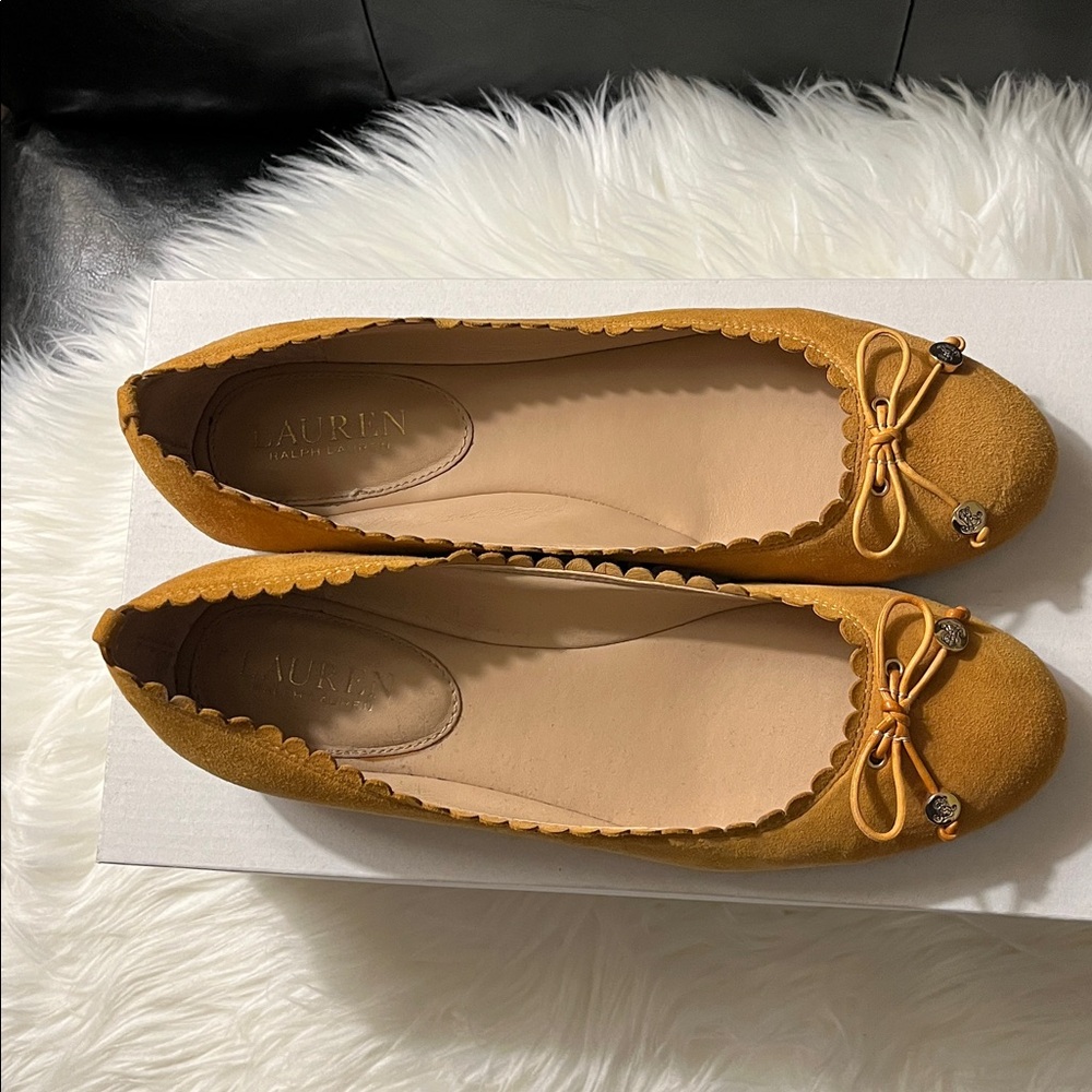 Ralph Lauren Mustard Yellow Flats - Picture 7 of 8
